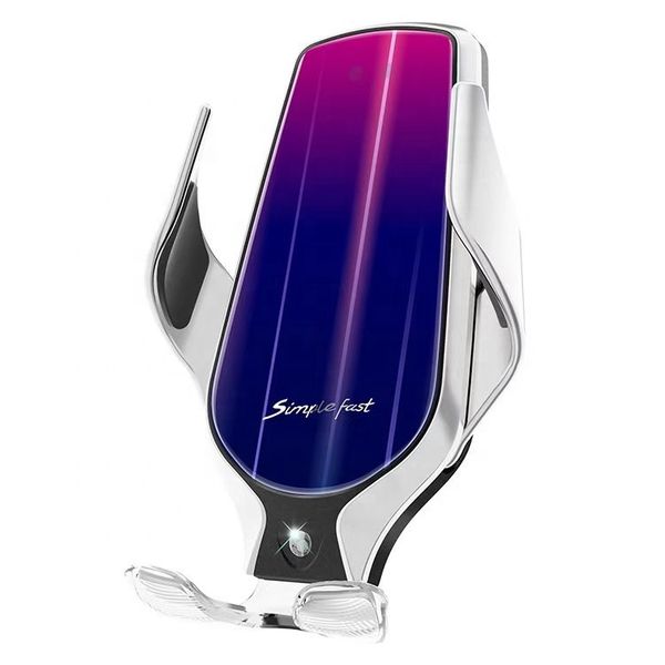 

automatic clamping ir smart wireless car charger 10w fast charging mobile phone holder