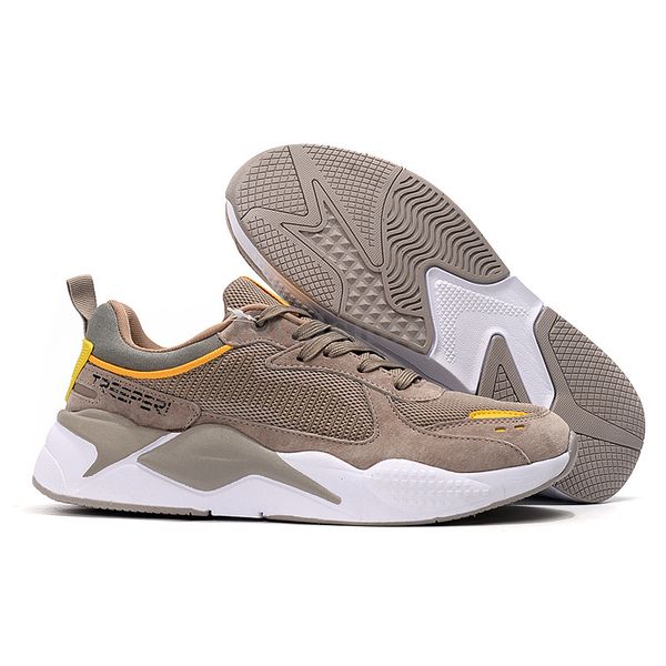 

us 9.5 eur 43 treeperi fashion chunky 2.0 running shoes khaki yellow men women sports sneakers