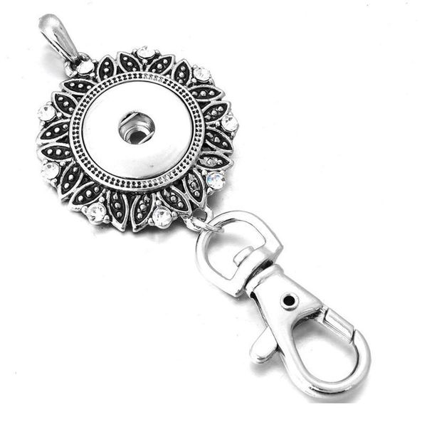 

new snap jewelry 18mm crystal snap key chains for keyring women gifts girl keychain bag penda bbydml, Slivery;golden