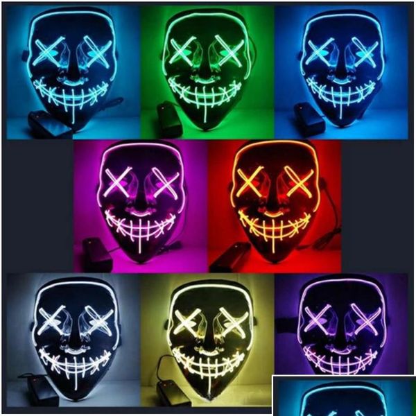 

birthday party led mask halloween party masque masquerade masks neon maske light glow in the dark mascara horror m jllnzt lajiaoyard