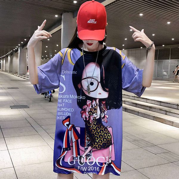 

summer 2020 new women's digital printing fashion short sleeve t-shirt, Black;gray