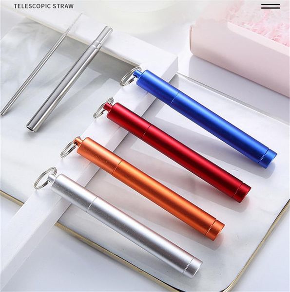 

телескопическая соломенная многоразовая питьевая солома высокое качество 304 из нержавеющей стали из нержавеющей стали с чистой щеткой для к