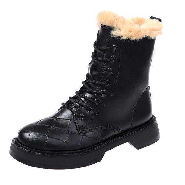 

boots 2021 flat heel mid autumn and winter suede fashion casual trend, Black