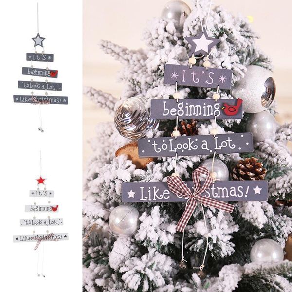

christmas decorations tree wood hanging ornaments decorative rudtic tags1