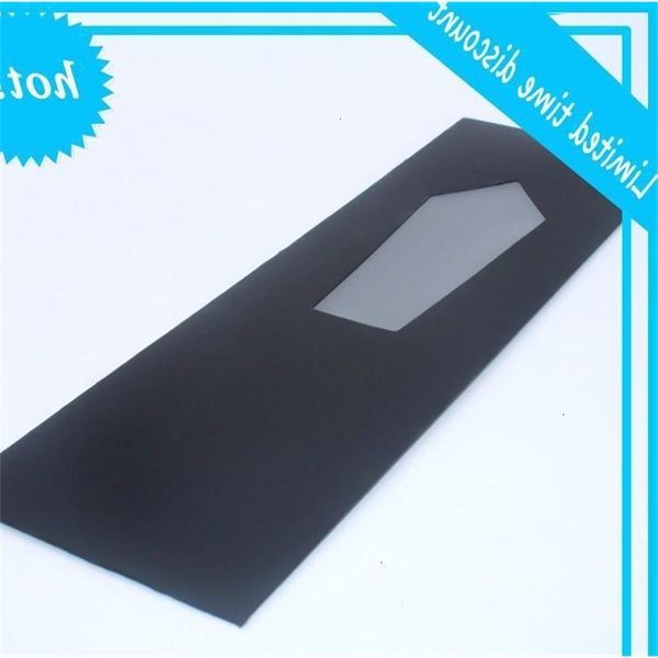 

300pcs black simple envelope paper bag with pvc visual window scarf retail display gift box packaging for men tie sn4531