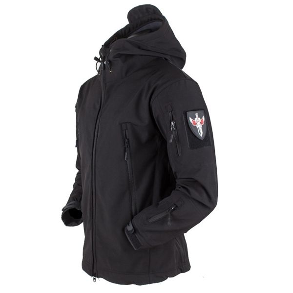 

autumn winter waterproof tactical windbreaker men special forces outdoor hiking ride soft shell windproof warm fleece hoody coat q1201, Black;brown