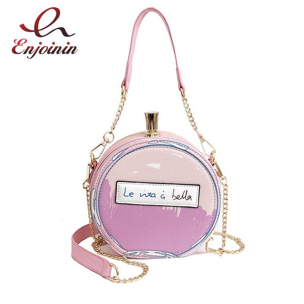 

fashion round perfume bottle shape ladies pu leather casual handbag chain purse shoulder bag for women crossbody bag female