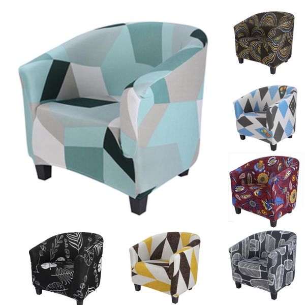 

chair covers elastic printed sretch coffee tub sofa armchair seat cover washable furniture stretch slipcover home decoration