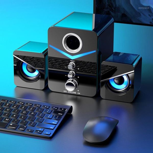 

3pcs deskcomputer phone stereo subwoofer speakers wired/wireless surround sound system pc audio bluetooth gaming speaker1