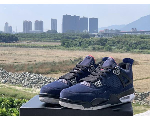 

discount j4 wntr loyal blue habanero red-black men shoes 4s sports sneakers mens winter warm trainer