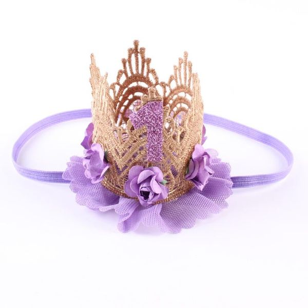

hair accessories pale pink birthday crown headband for girl party gold 1pc, Slivery;white