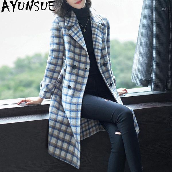 

ayunsue double side wool coat female jacket winter jacket women clothes 2019 woolen coats and jackets women long my39081, Black