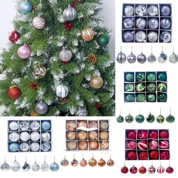 

christmas decorations 12pcs - 6cm creative festival decorative ball kit xmas tree hanging ornament plating balls