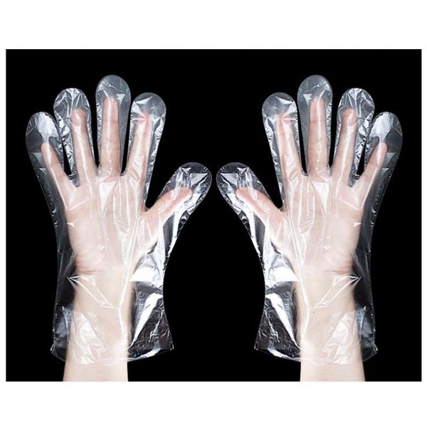 

plastic thickened disposable catering hairdressing crayfish transparent food grade pe material film gloves ems shipping