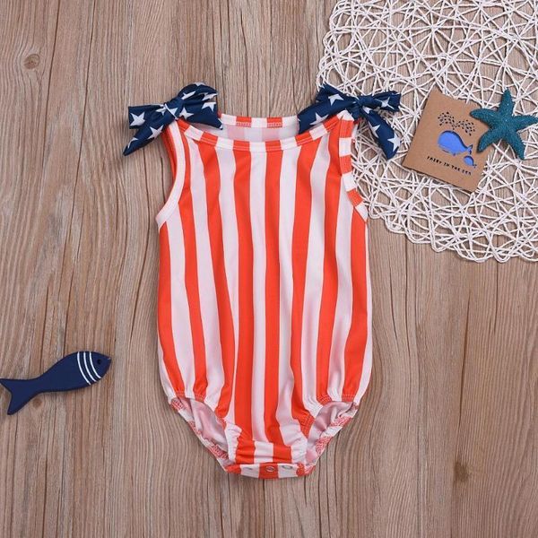 

one-pieces children's swimwear kids boy independence day flag swimsuit baby girl bodysuit bikini maillot de bain fille1, Black