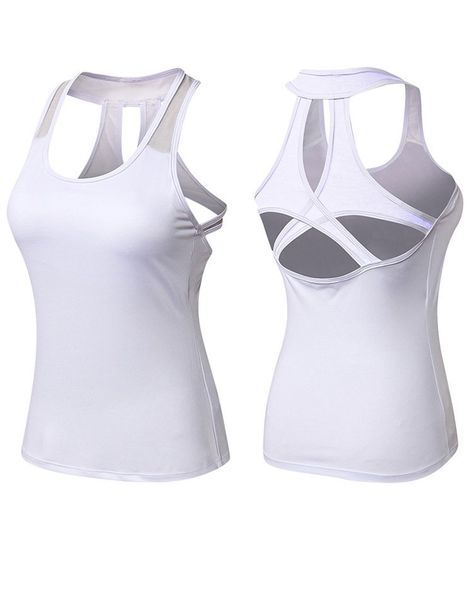 

women's sports yoga workout tank top, White