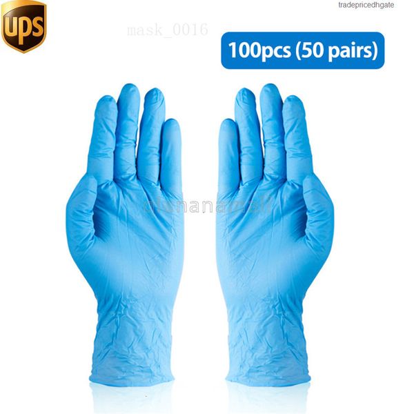 

nitrile good blue thick wear-resistant 100pcs food disposable household cleaning static gloves ia5y