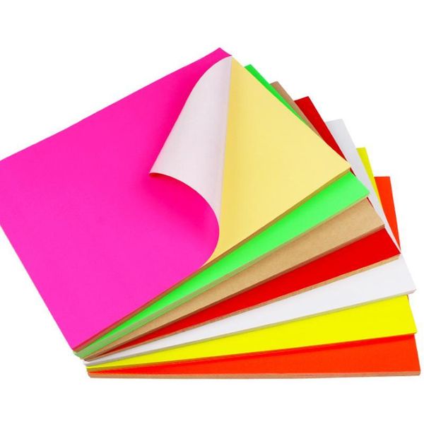 

100sheets a4 colorful blank adhesive sticker self adhesive a4 kraft paper for laser inkjet printer packaging label 11 se jllhcq