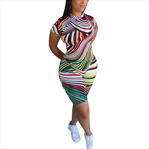 

summer women 2 piece set printed t shirt shorts pants casual ladies set ladies suits outfits sets women clothing, Gray