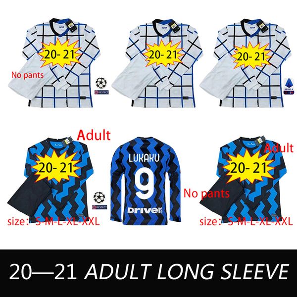 

new inter milan long sleeve soccer jersey lukaku vidal barella lautaro alexis hakimi 2021 football shirt 2020 uniforms men kit, Black;yellow