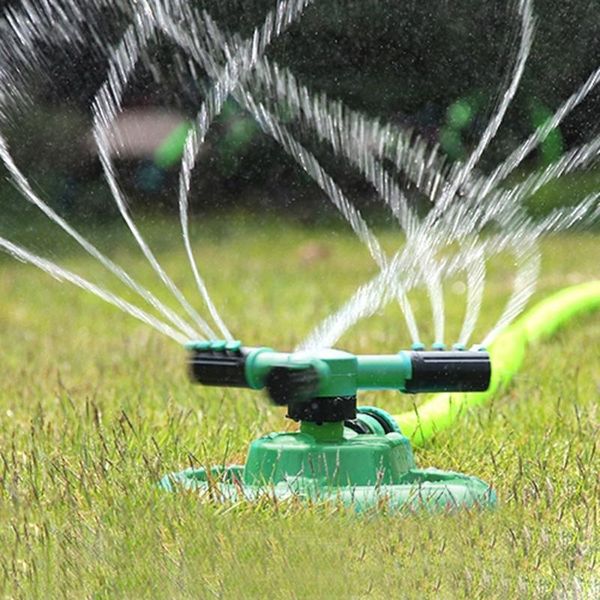 

360 degree rotating water sprinkler 1pcs household garden automatic watering irrigation system 3 nozzles gardening sprinklers
