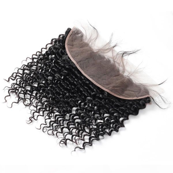 

10a brazilian deep wave 3bundles with 13*4 lace frontal peruvian malaysian indian virgin human hair bundles with closure wholesale price, Black