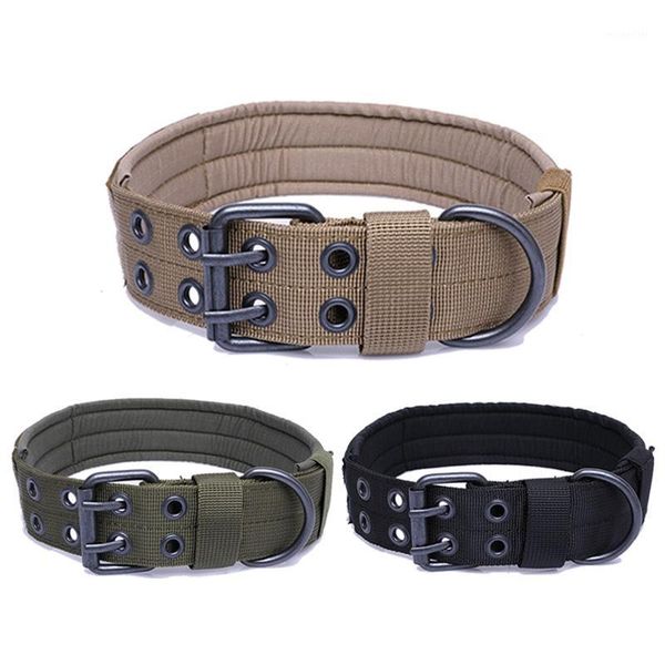 

dog collars & leashes large collar army green double row adjustable buckle thickened strong canvas nylon for shepherd dogs1