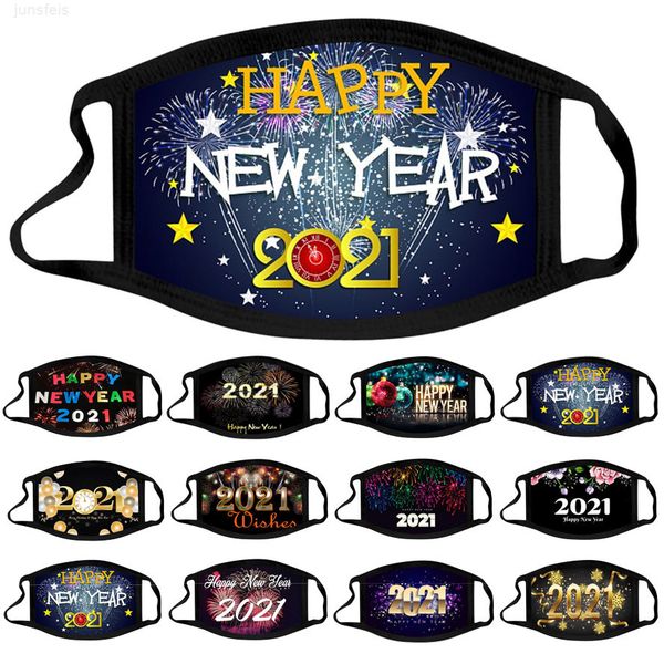 

designer face mask cotton 2021 washable black mouth masks happy new year dustproof haze men women facemask
