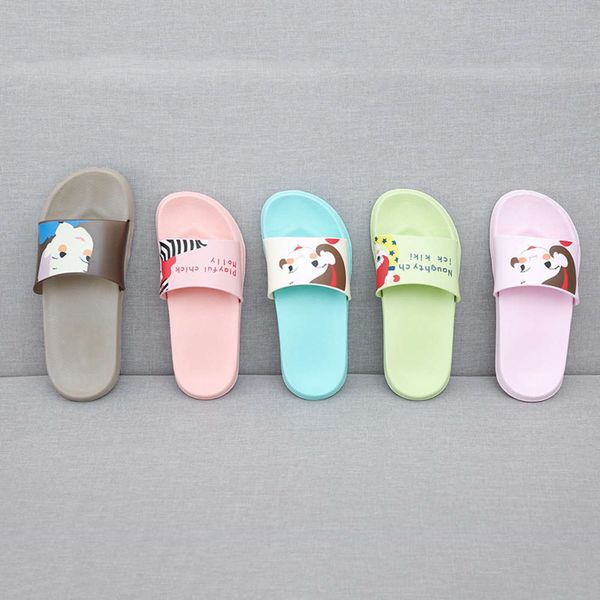 

children's cartoon summer student beach sandals bathroom household anti slip thick soled slippers, Black;red