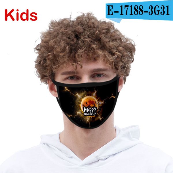 

factory party kids halloween years 4-12 old children fashion 3d printed pumpkin spider cotton mask anti dust washa paacg