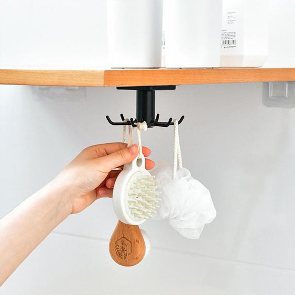 

hooks & rails kitchen rotating seamless paste storage hook wall door 360 degrees rotated hanger hanging rack for home tool