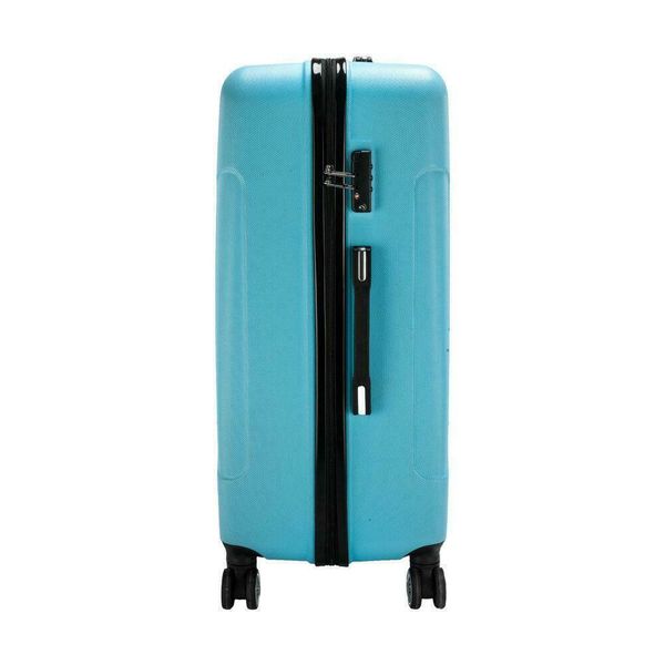 

new 3pcs luggage travel set bag abs trolley hard shell suitcase w/tsa lock blue