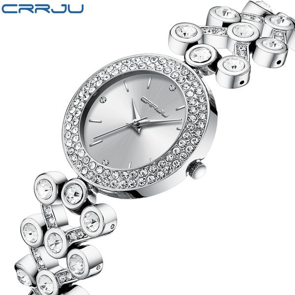 

2020 luxury women designer watches crrju starry sky female clock quartz wristwatch fashion ladies wrist watch, Slivery;brown