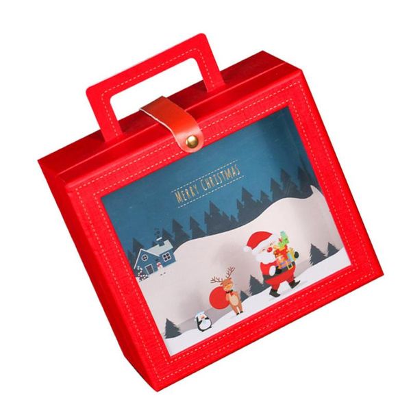 

1 set christmas clamshell type gift storage case handheld box gift container