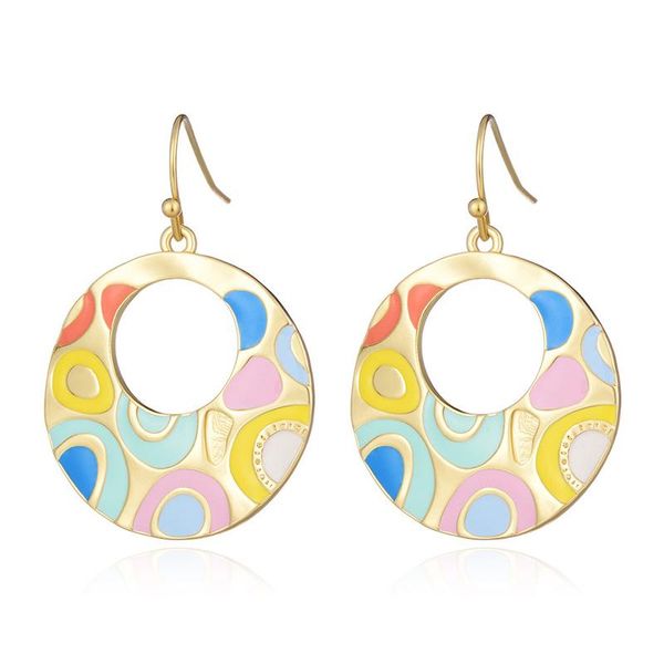 

dangle & chandelier enamel drop earrings for women retro alloy ethnic female hanging earring fashion ear jewelry brincos 2021, Silver