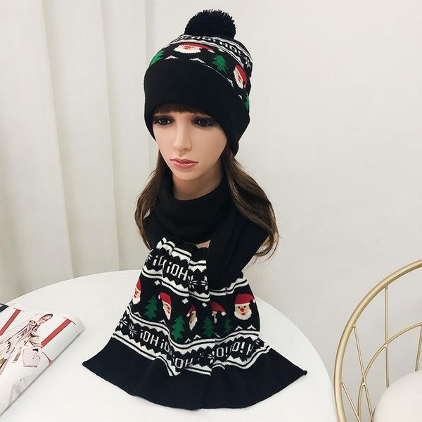 

hats, scarves & gloves sets winter hat scarf set women christmas black knit pompom beanie autumn warm skiing snow outdoor accessory for kids, Blue;gray