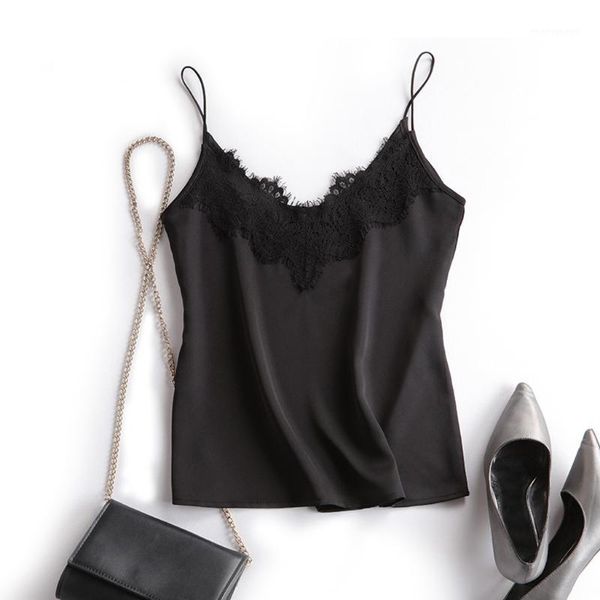 

women's tanks & camis women summer elastic simulation silk camisole satin pajamas fashion lingerie underwear female homewear s-xxl1, White