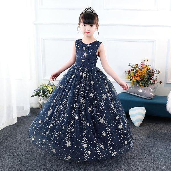 

girl's dresses wedding tulle lace star long girls dress elegant formal kids for princess teen children party pageant vestidos1, Red;yellow