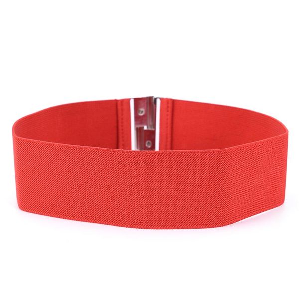 

60cm adjustable women faux leather belt buckle wide stretch elastic waistband waist belts for women, Black;brown