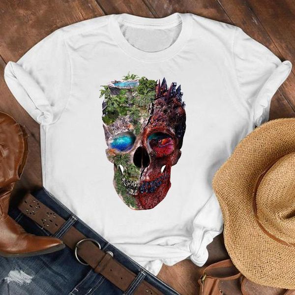 

women lady mountain face lake holiday printing 90s fashion shirt clothes womens female print t tshirt tee graphic t-shirt, White