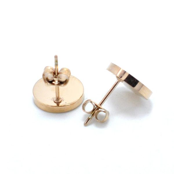 

fysara classic shell jewelry b letter stud earrings women stainless steel gold piercing jewelry circle earrings lady party gift sqczrq, Golden;silver