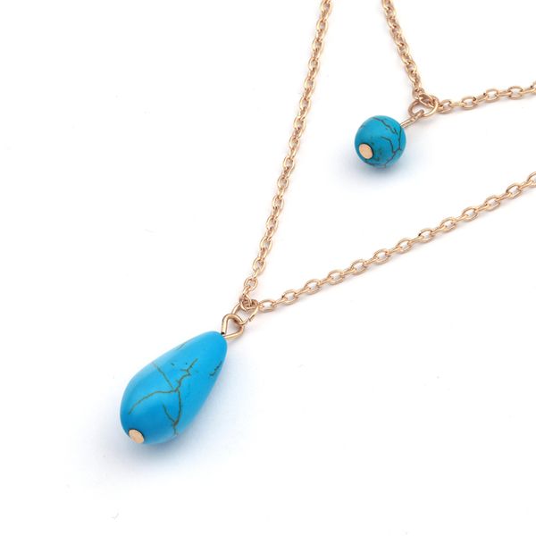 

long statement double layer small beads ball oval geometric patterns necklaces & pendants for women diy berloques femininos, Silver