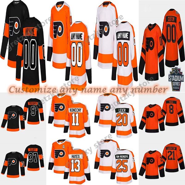 

custom philadelphia flyers jerseys 79 carter hart 13 kevin hayes 28 claude giroux travis konecny customize any number any name hockey jersey, Black;red