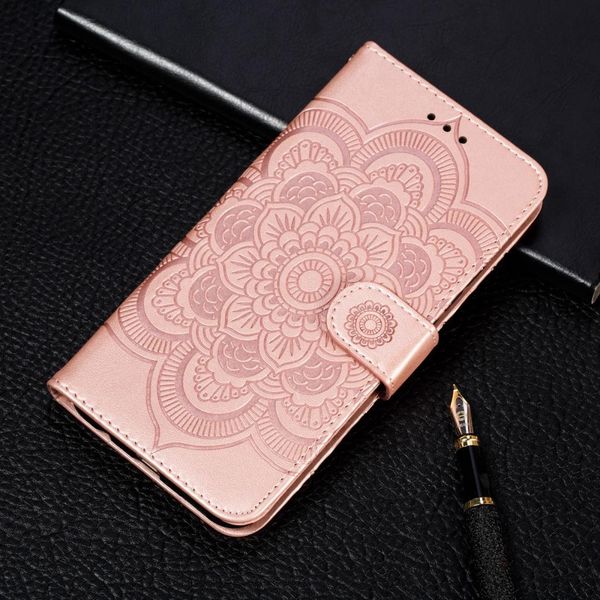 

mandala embossing pattern horizontal flip leather case for xiaomi redmi 7a with holder card slots wallet p frame lanyard