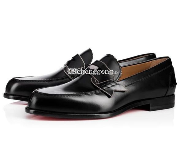 

perfect quality gentleman red bottom monono loafers flat for men famous brand mocassin walking women luxurious leisure wedding party, Black