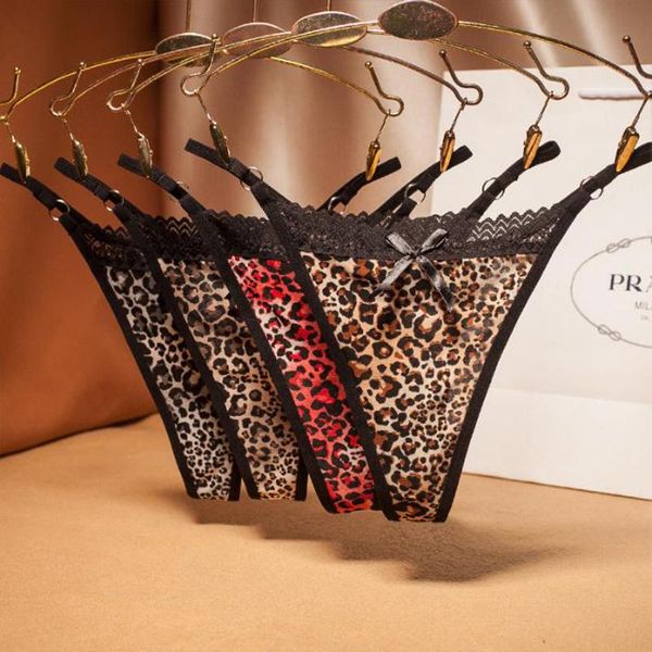 

women's panties women leopard lace lingerie thongs breathable briefs mesh sheer underwear, Black;pink