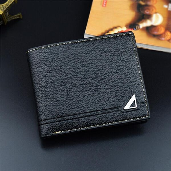 

men wallets short pu leather wallet three fold simple fashion boyfriend wallet gifts, Red;black