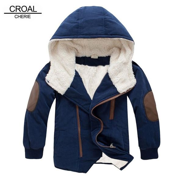 

croal cherie thicken kids boys coats winter active boy windbreaker warm velvet fleece children clothes baby boy parkas 100-150cm y200901, Blue;gray