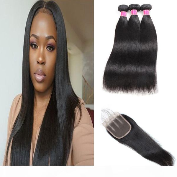 

indian virgin hair extensions yaki straight brazilian hair kinky curly human hair bundles with closure 3pc loose deep wave body wave water, Black