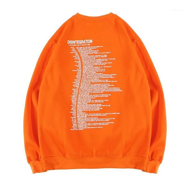 

letter printed fleece sweatshirt long sleeve shirts women oversized 2020 spring orange shirt ladies tees warm couple clothes1, White